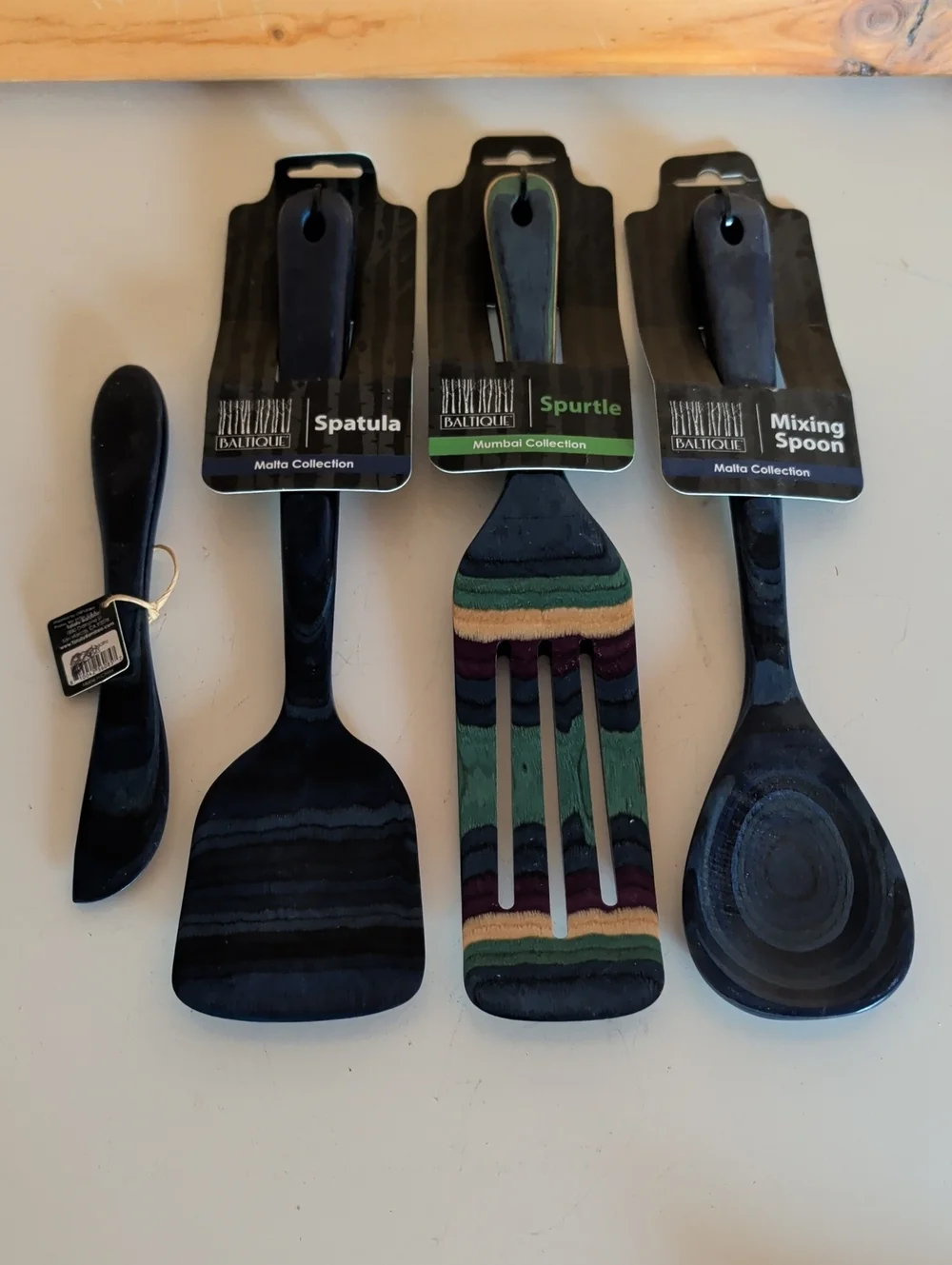 4 NWT. Boutique Malta Collection Kitchen Spatula/Spurtle & Mixing Spoon.